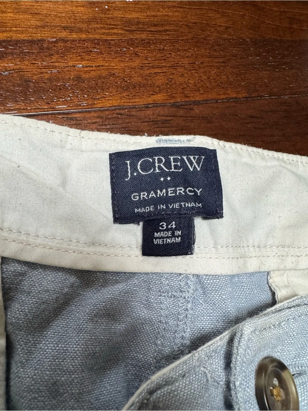 J. Crew Men's Light Blue Flat-Front Linen Blend Shorts